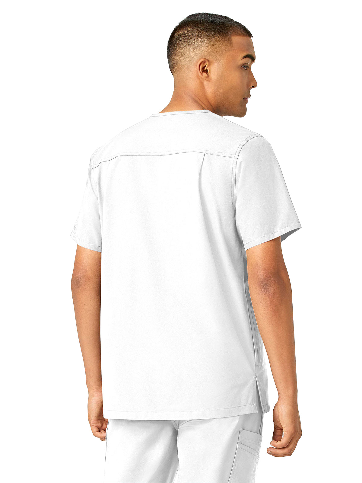 Men's Four-Pocket Modern Fit V-Neck Top - C16113 - White