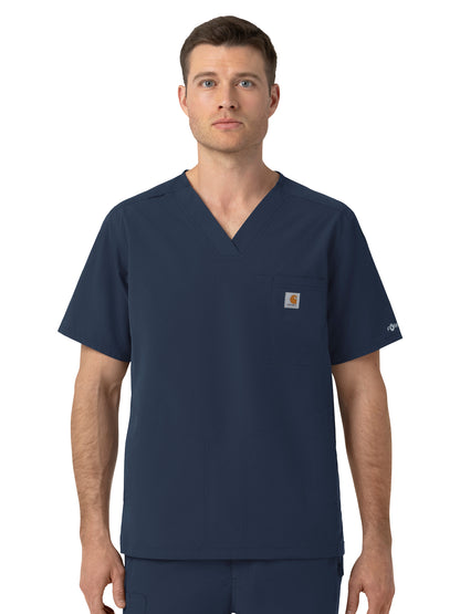 Men's Four-Pocket Ripstop V-Neck Scrub Top - C16239 - Navy