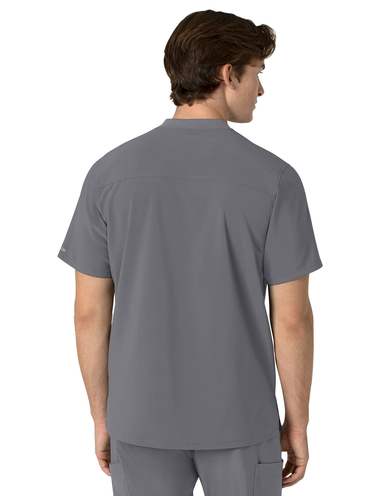 Men's Three-Pocket Henley Scrub Top - C16310 - Pewter