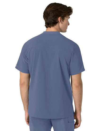 Men's Three-Pocket Henley Scrub Top - C16310 - Riverside