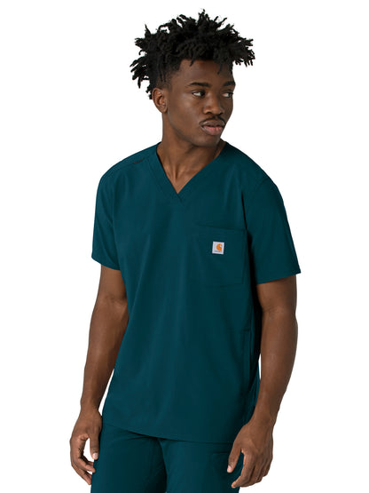 Men's Three-Pocket V-Neck Scrub Top - C16410 - Caribbean