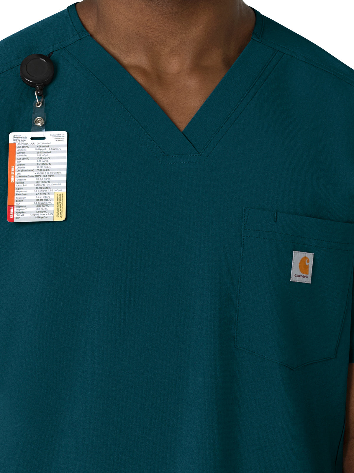 Men's Three-Pocket V-Neck Scrub Top - C16410 - Caribbean