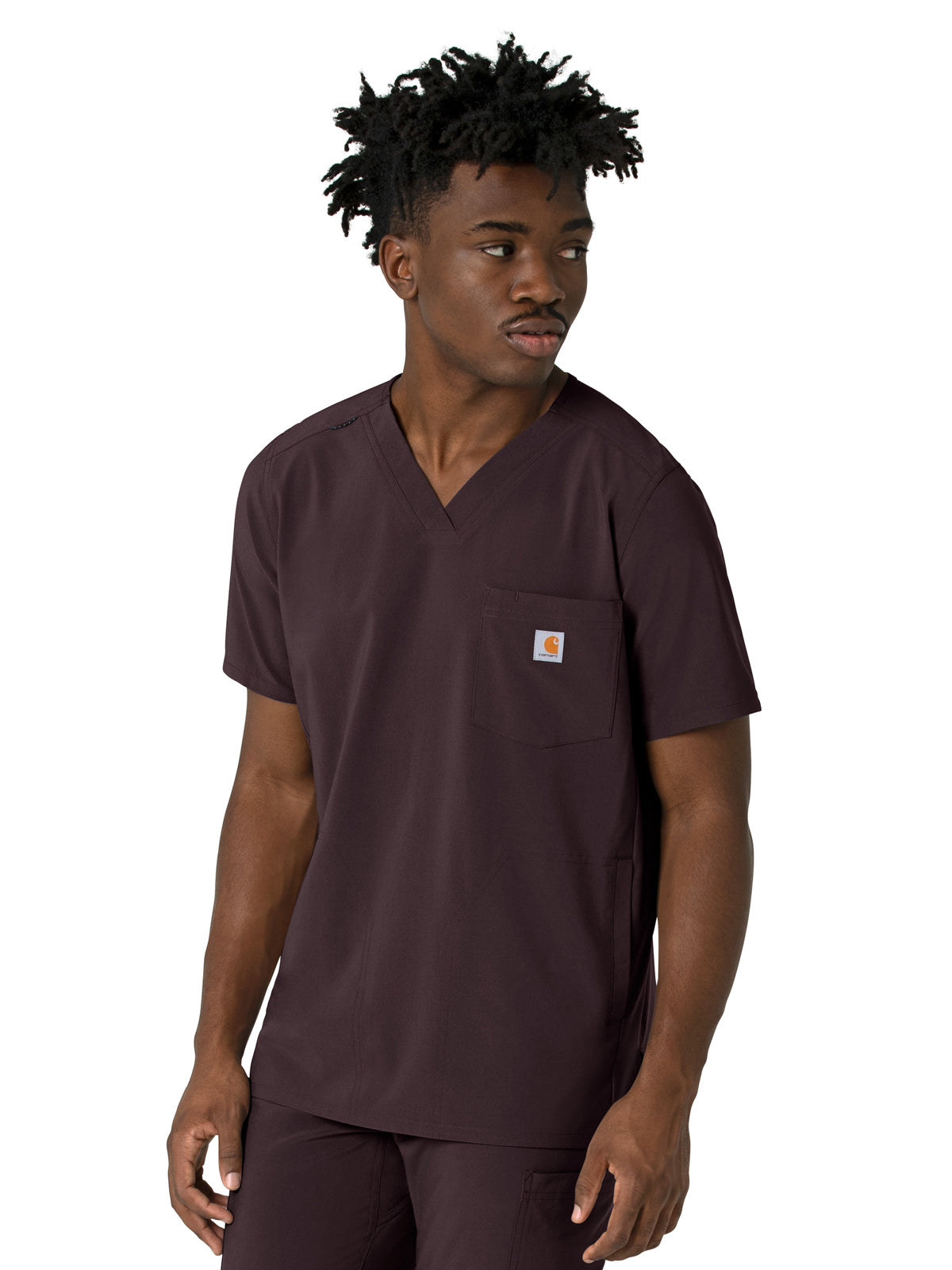 Men's Three-Pocket V-Neck Top - C16410 - Dark Sepia
