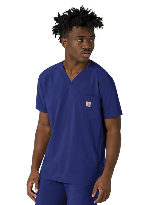 Men's Three-Pocket V-Neck Top - C16410 - Galaxy Blue