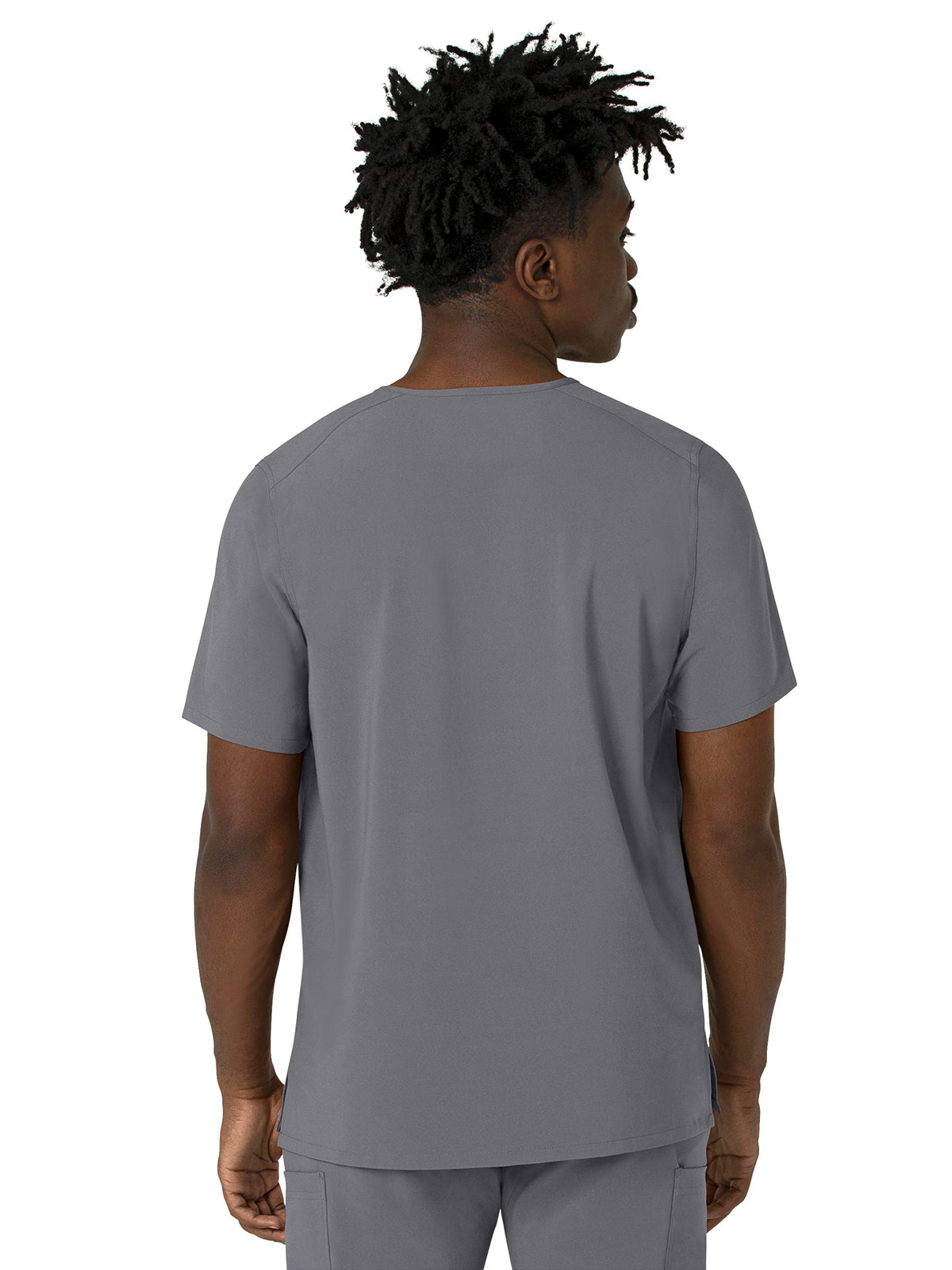 Men's Three-Pocket V-Neck Scrub Top - C16410 - Pewter