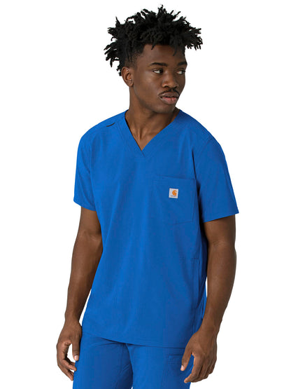 Men's Three-Pocket V-Neck Scrub Top - C16410 - Royal