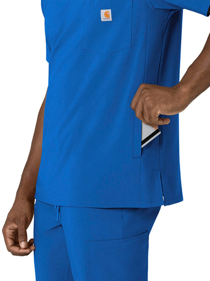 Men's Three-Pocket V-Neck Scrub Top - C16410 - Royal