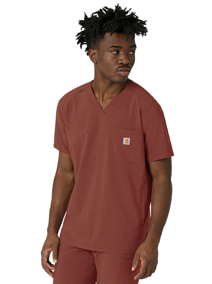 Men's Three-Pocket V-Neck Scrub Top - C16410 - Sable