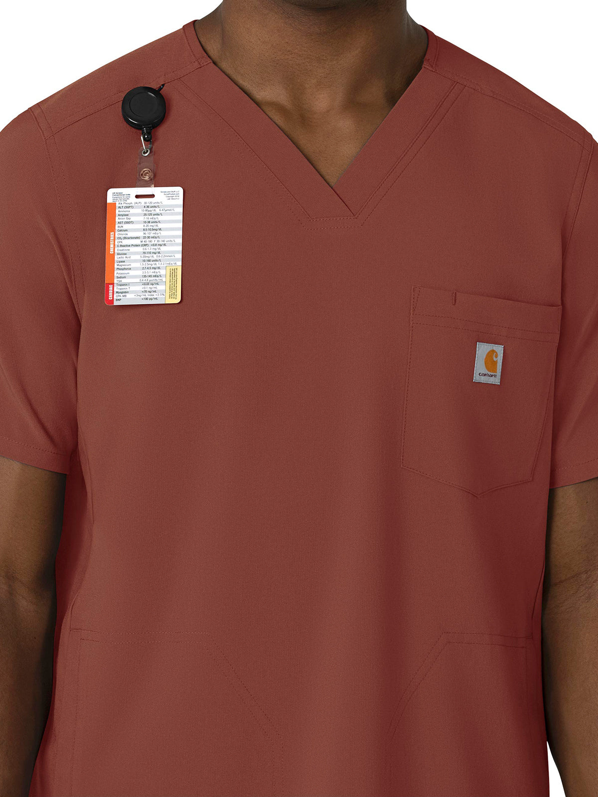 Men's Three-Pocket V-Neck Scrub Top - C16410 - Sable