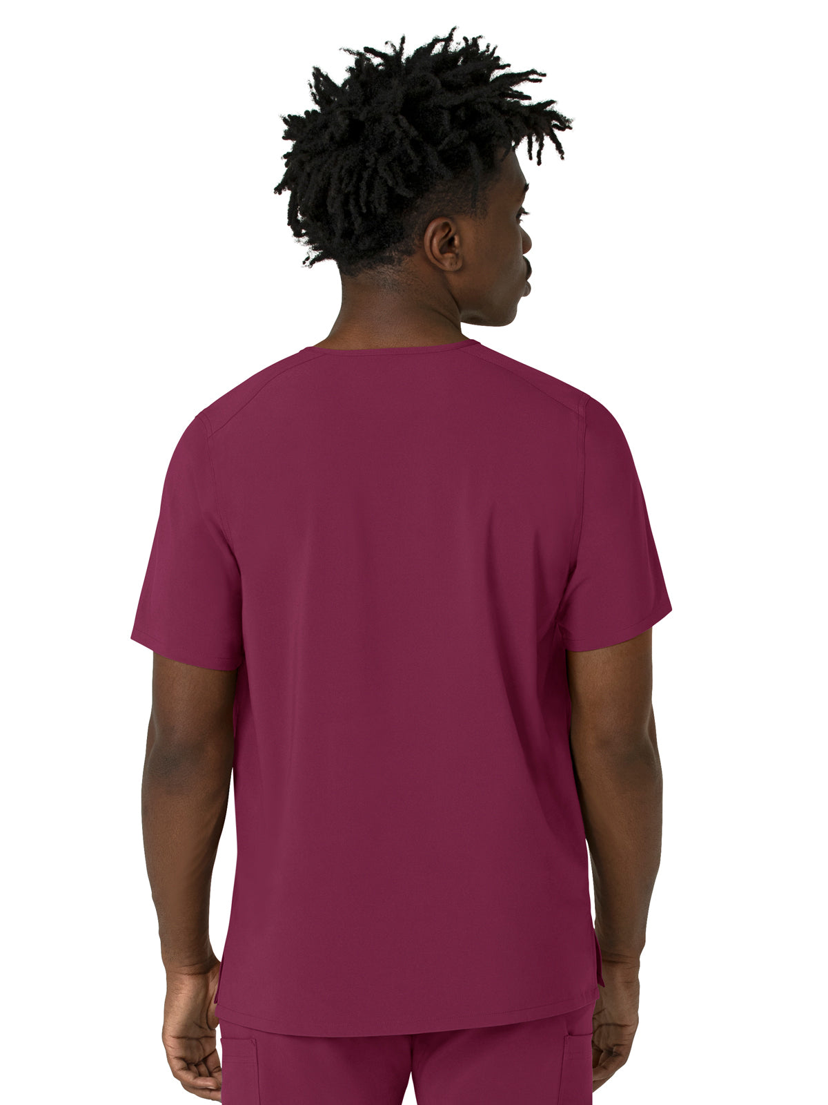 Men's Three-Pocket V-Neck Scrub Top - C16410 - Wine