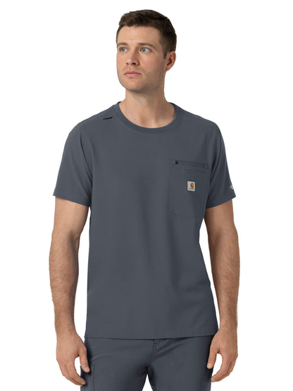 Men's Two-Pocket Crew Neck Scrub Top - C16510 - Approaching Storm