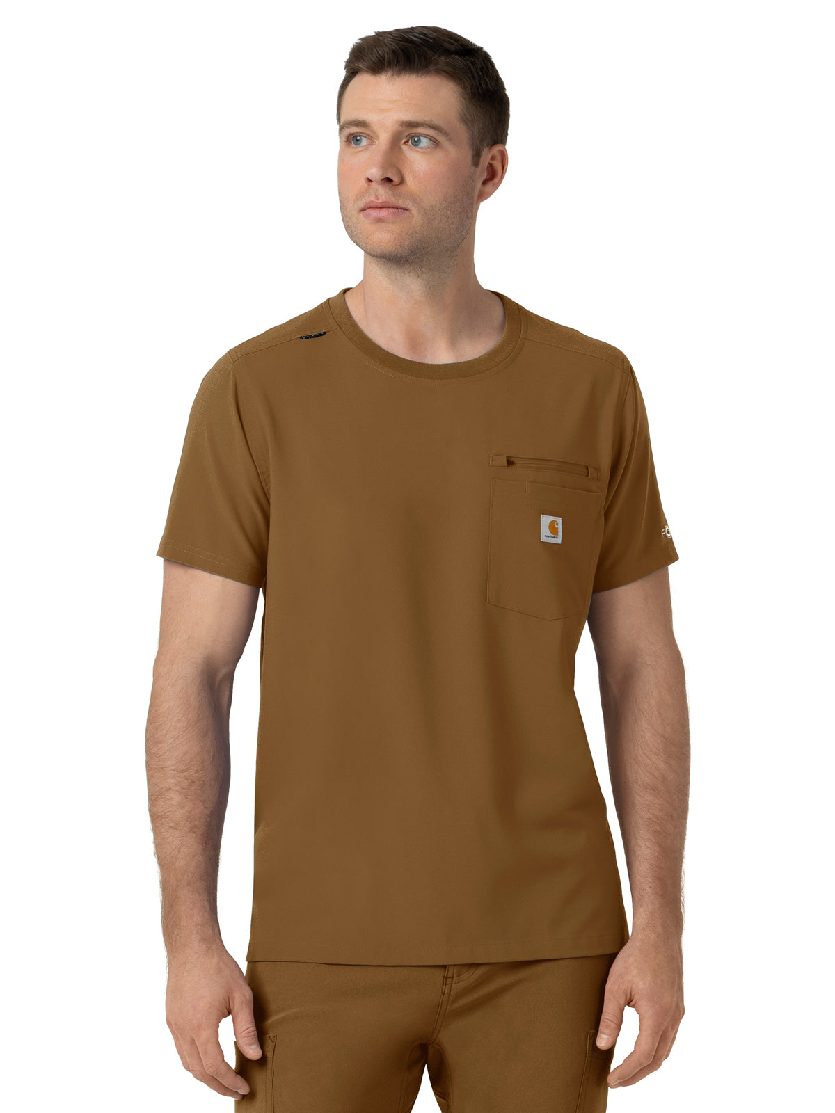 Men's Two-Pocket Crew Neck Scrub Top - C16510 - Carhartt Brown