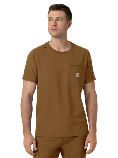 Men's Two-Pocket Crew Neck Scrub Top - C16510 - Carhartt Brown