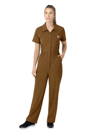 Women's Nine-Pocket Short Sleeve Shirt Coverall - C21110 - Carhartt Brown