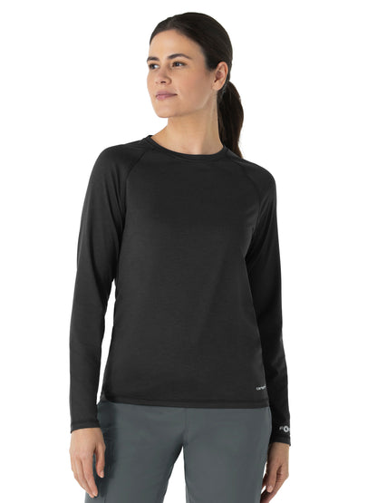 Women's Performance Long Sleeve Tee - C31009 - Black Heather