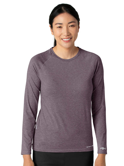 Women's Performance Long Sleeve Tee - C31009 - Black Plum Heather