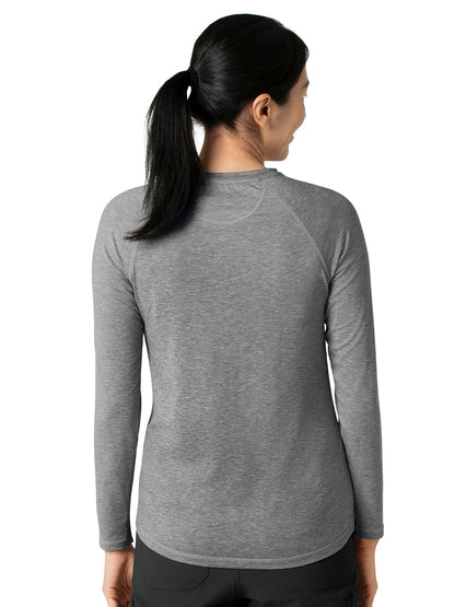 Women's Performance Long Sleeve Tee - C31009 - Grey Heather