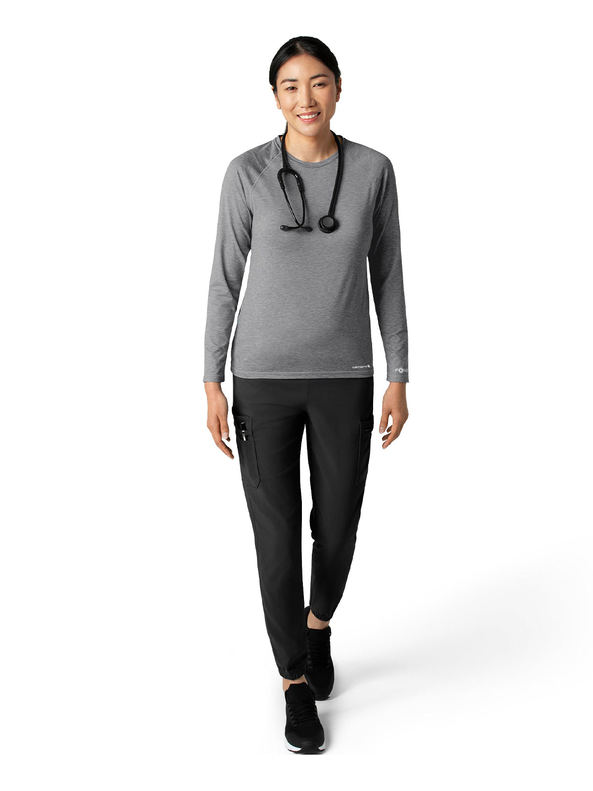 Women's Performance Long Sleeve Tee - C31009 - Grey Heather