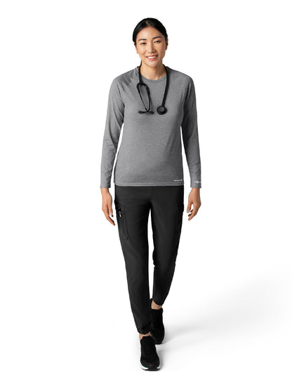 Women's Performance Long Sleeve Tee - C31009 - Grey Heather