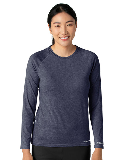 Women's Performance Long Sleeve Tee - C31009 - Navy Heather