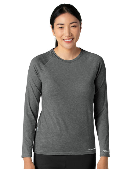 Women's Performance Long Sleeve Tee - C31009 - Pewter Heather