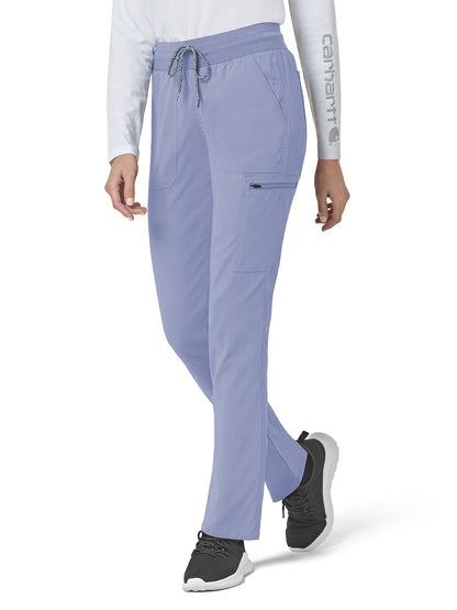 Women's Eight-Pocket Slim Leg Pant - C52237 - Ceil Blue