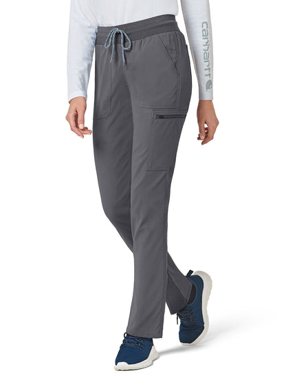 Women's Eight-Pocket Slim Leg Pant - C52237 - Pewter