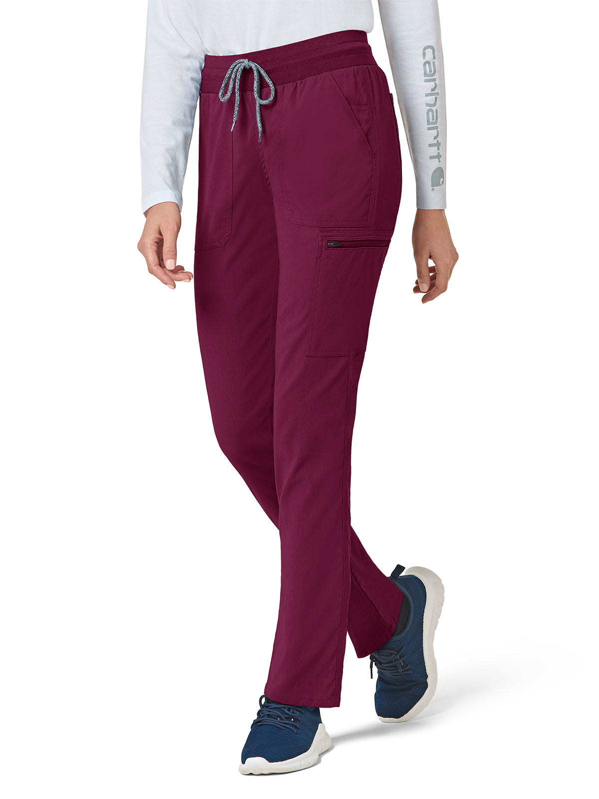 Women's Eight-Pocket Slim Leg Pant - C52237 - Wine