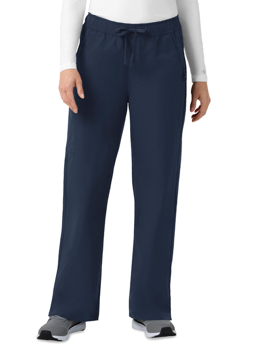 Women's Six-Pocket Ripstop Bootcut Cargo Scrub Pant - C52239 - Navy