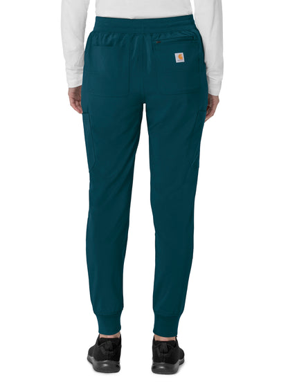 Women's Eight-Pocket Cargo Scrub Pant - C53110 - Caribbean