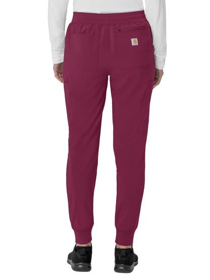 Women's Eight-Pocket Cargo Scrub Pant - C53110 - Wine