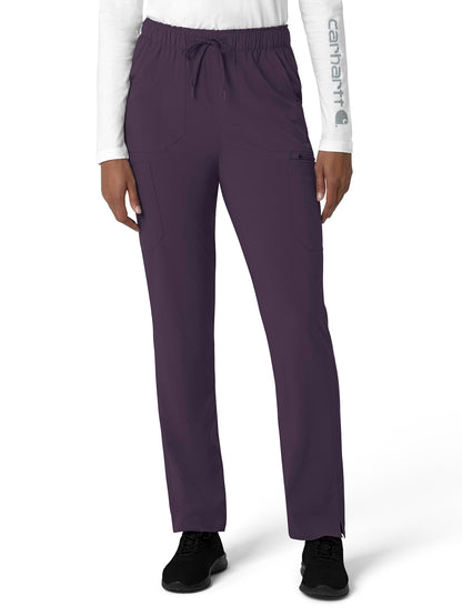 Women's Seven-Pocket Straight Leg Pant - C53210 - Black Plum