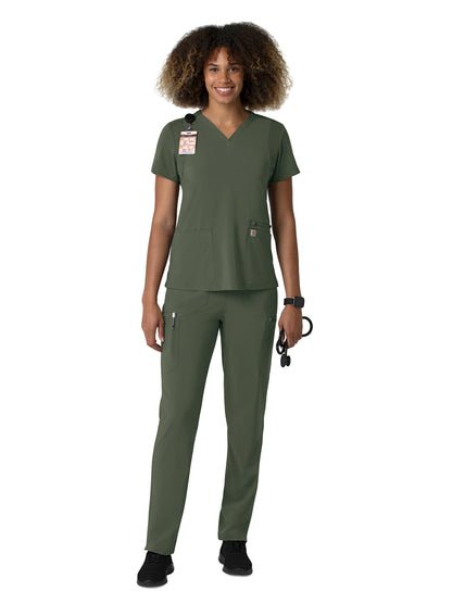 Women's Seven-Pocket Straight Leg Pant - C53210 - Olive