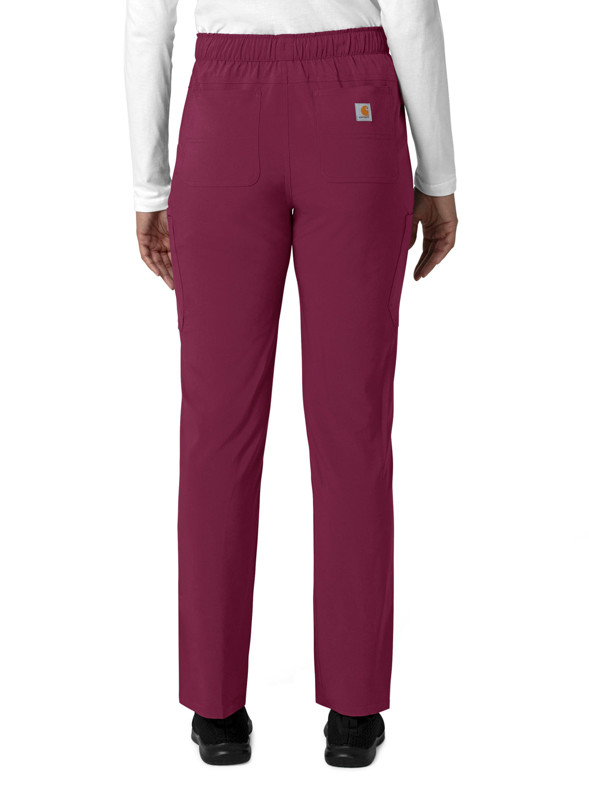 Women's Seven-Pocket Straight Leg Scrub Pant - C53210 - Wine