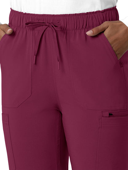 Women's Seven-Pocket Straight Leg Scrub Pant - C53210 - Wine