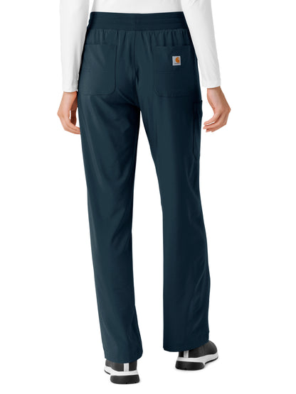 Women's Six-Pocket Boot Cut Scrub Pant - C53310 - Navy Blue