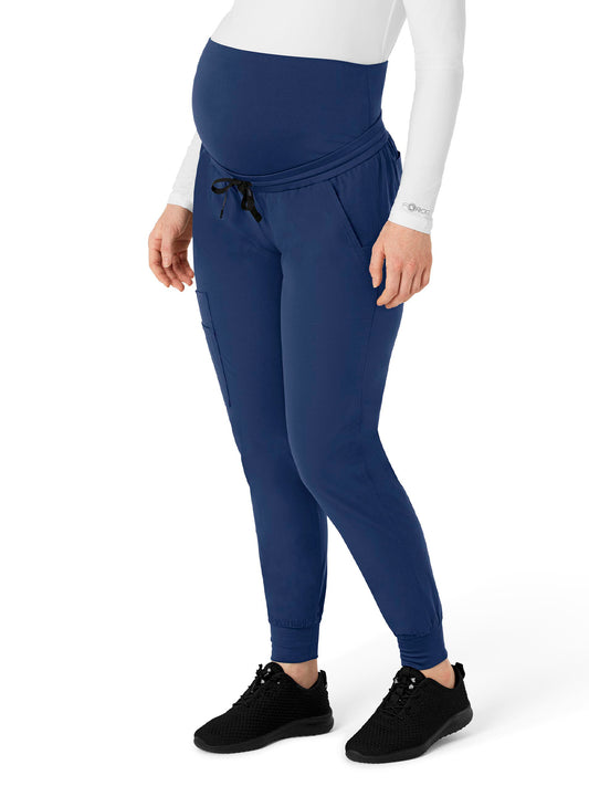 Women's Seven-Pocket Maternity Jogger Scrub Pant - C54113 - Navy