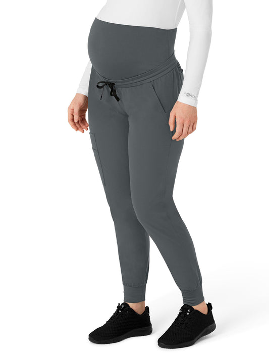 Women's Seven-Pocket Maternity Jogger Scrub Pant - C54113 - Pewter