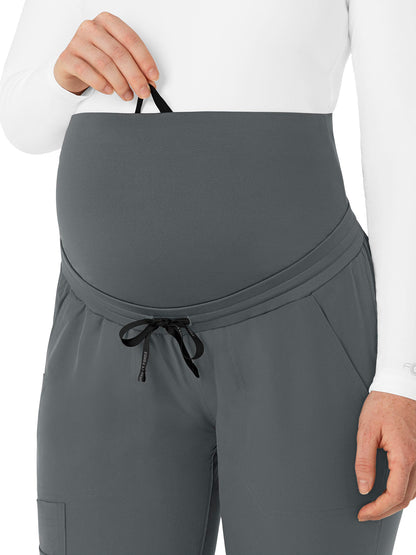 Women's Seven-Pocket Maternity Jogger Scrub Pant - C54113 - Pewter