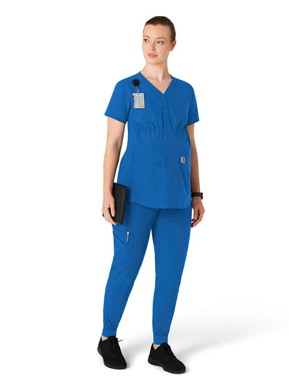 Women's Seven-Pocket Maternity Jogger Scrub Pant - C54113 - Royal