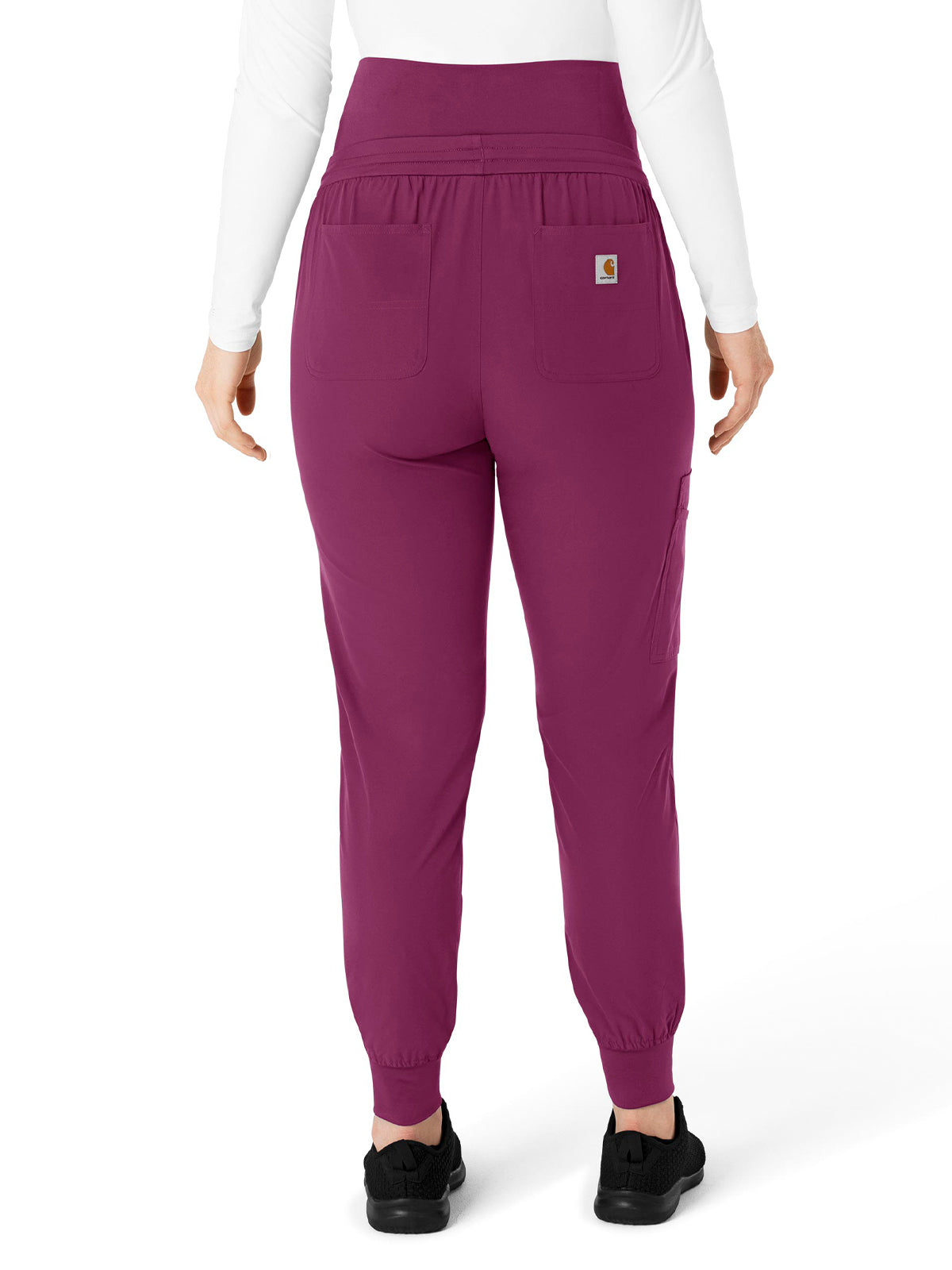 Women's Seven-Pocket Maternity Jogger Scrub Pant - C54113 - Wine