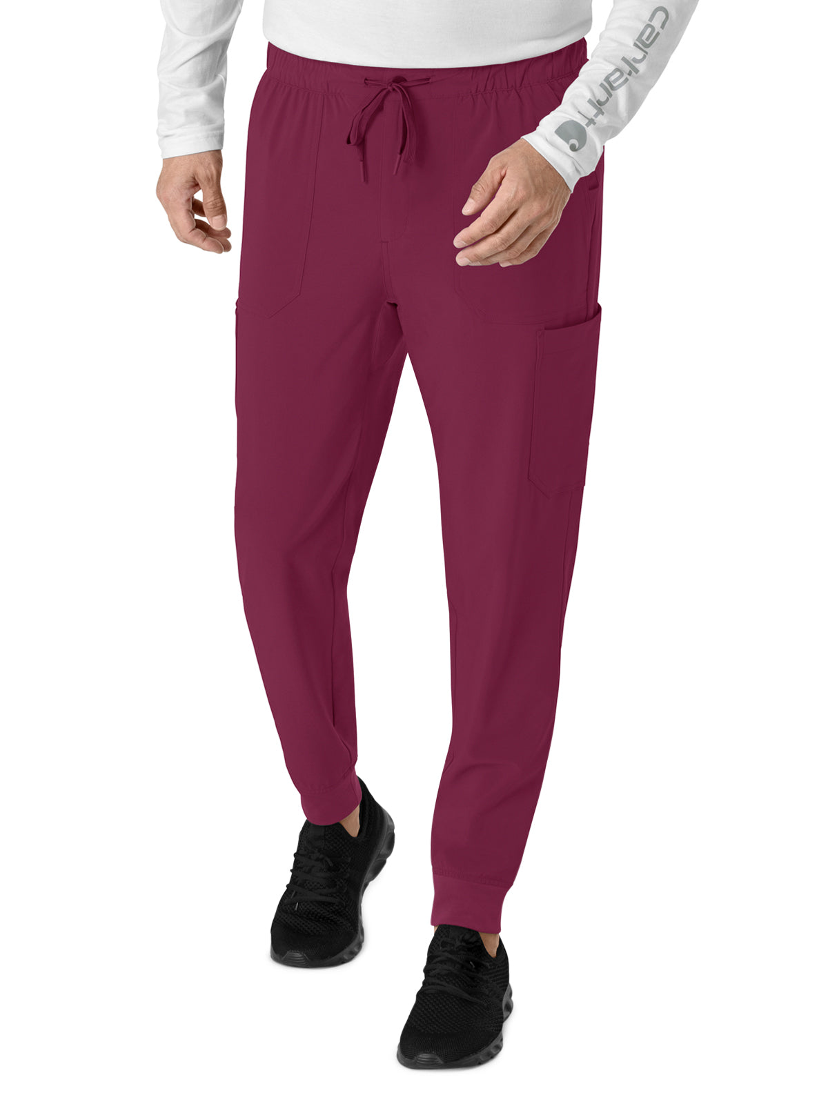 Men's Seven-Pocket Jogger Scrub Pant - C56310 - Wine