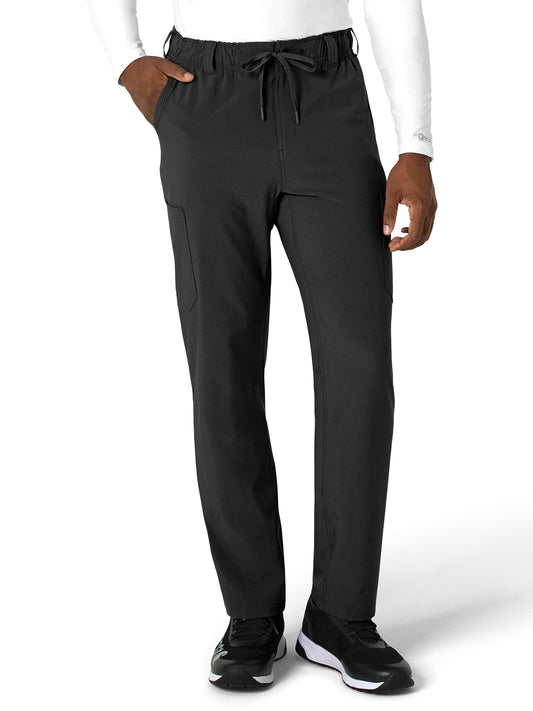 Men's Five-Pocket Straight Leg Scrub Pant - C56410 - Black