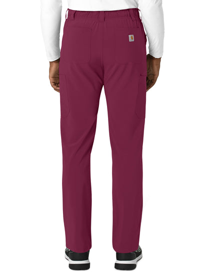 Men's Five-Pocket Straight Leg Scrub Pant - C56410 - Wine