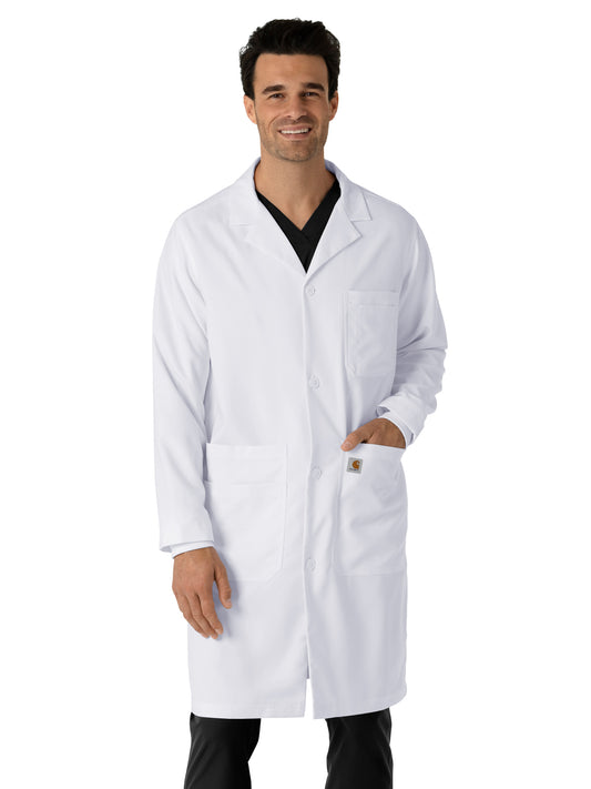 Men's Nine-Pocket Long Lab Coat - C73005 - White