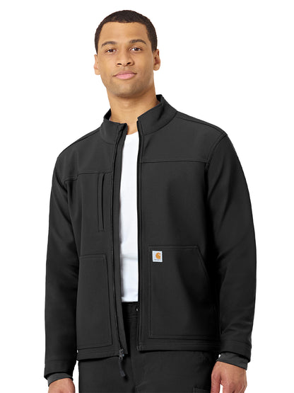 Men's Three-Pocket Bonded Fleece Jacket - C80023 - Black