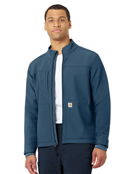 Men's Three-Pocket Bonded Fleece Jacket - C80023 - Storm Blue