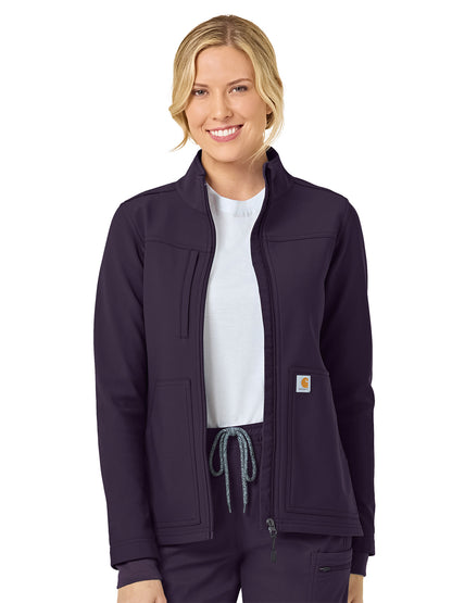 Women's Bonded Fleece Jacket - C81023 - Black Plum