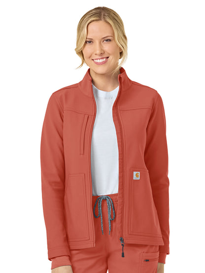 Women's Three-Pocket Bonded Fleece Jacket - C81023 - Dusty Cedar