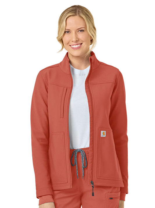 Women's Three-Pocket Bonded Fleece Jacket - C81023 - Dusty Cedar